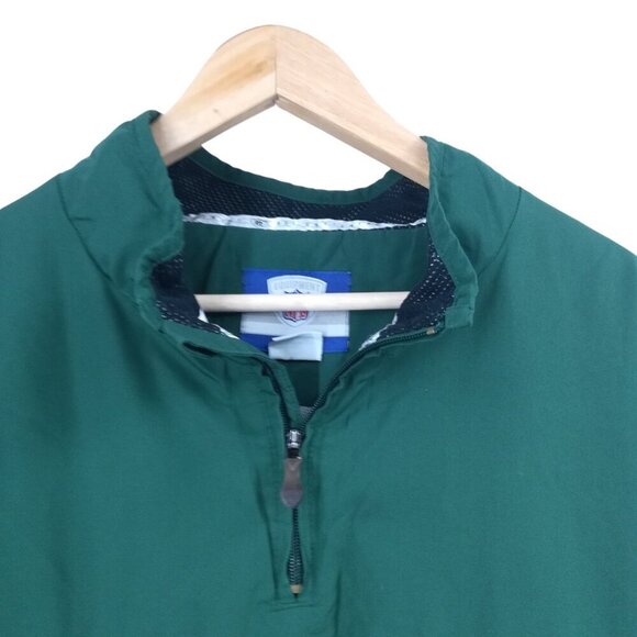Green Bay Packers NFL Reebok Pullover 1/4 Zip Windbreaker Jacket Size 2XL Vented - Picture 3 of 10